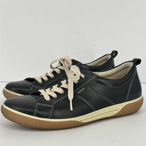Ecco Black Beige Chase Soft Leather Walking Sneakers Trainers Shoes  37 Women’s
